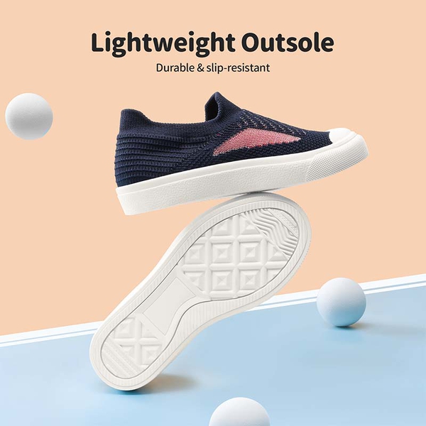 Kids Slip On Machine Washable Sneakers - NAVY - 2